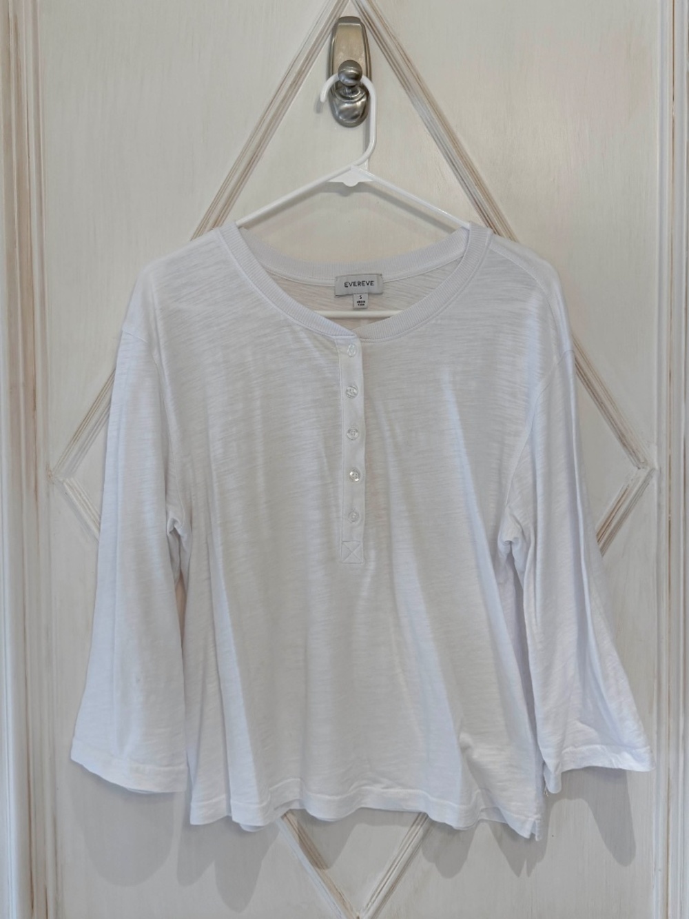 Everett Jett Relaxed White Henley Tee
